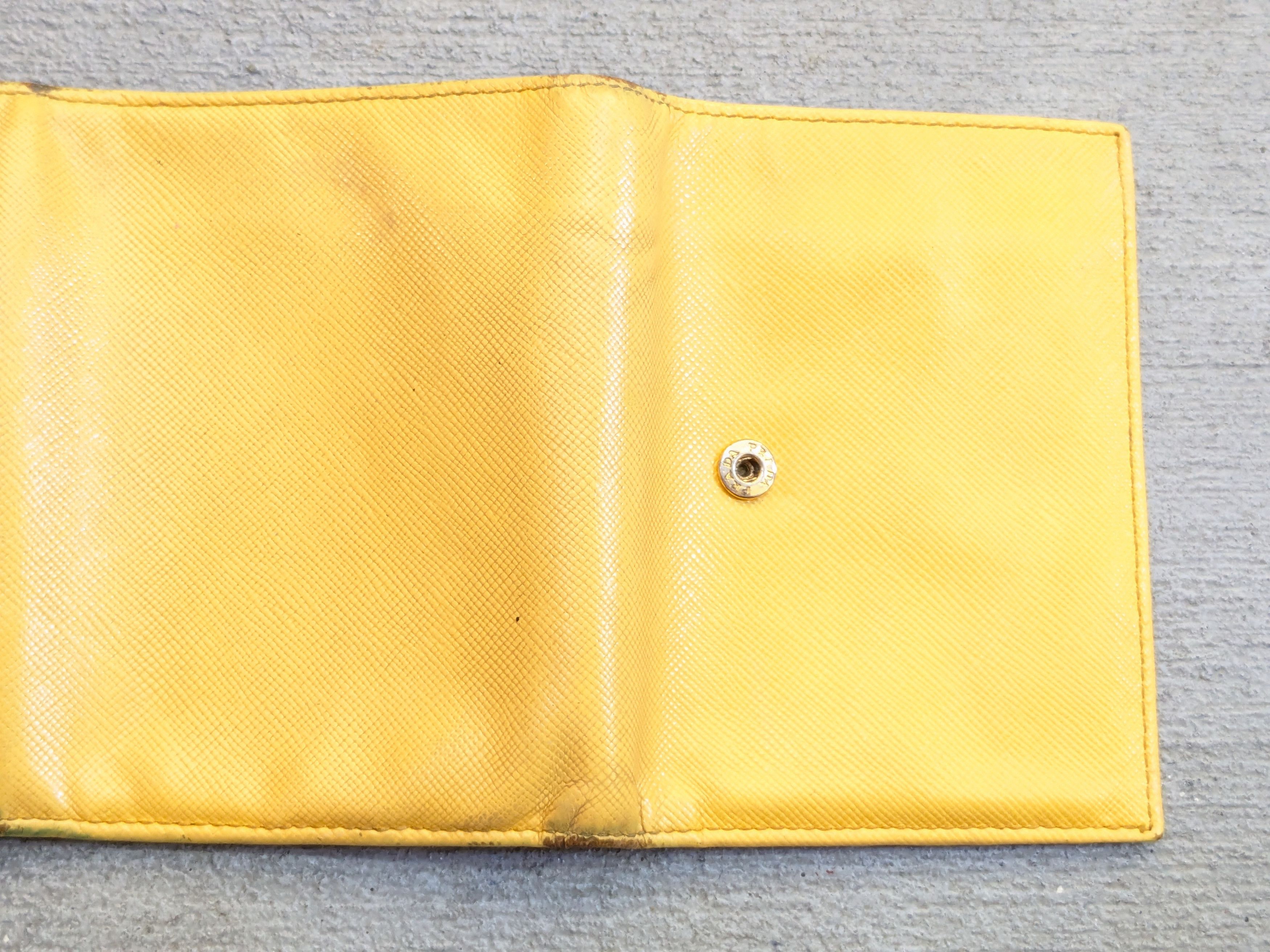 Prada Prada Wallet Yellow Leather Trifold Cardholder Y2K Size ONE SIZE - 7 Thumbnail
