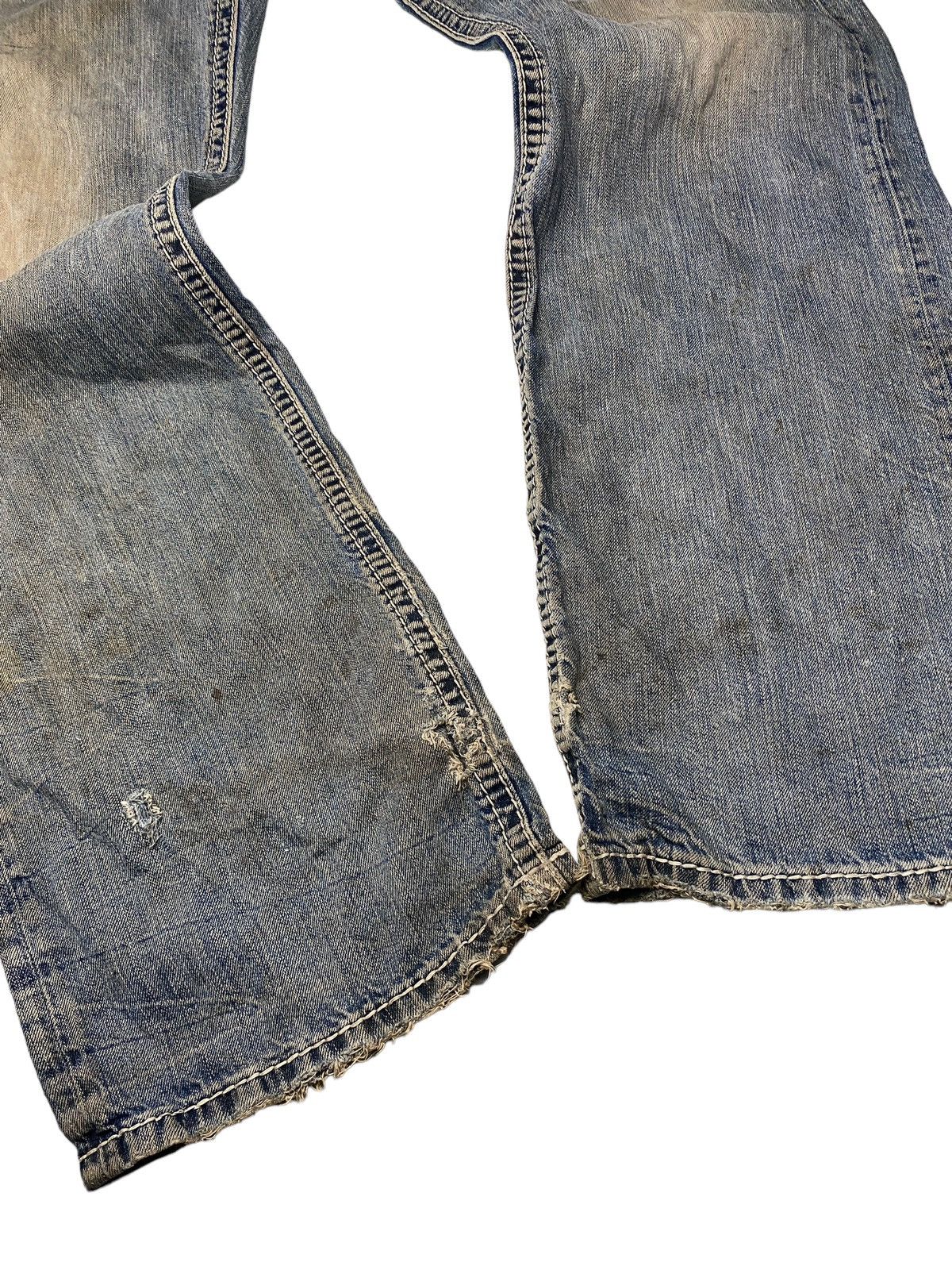 If Six Was Nine 2000's Silver Flared Mudwash Destroy Stitch Jeans Size US 34 / EU 50 - 10 Thumbnail
