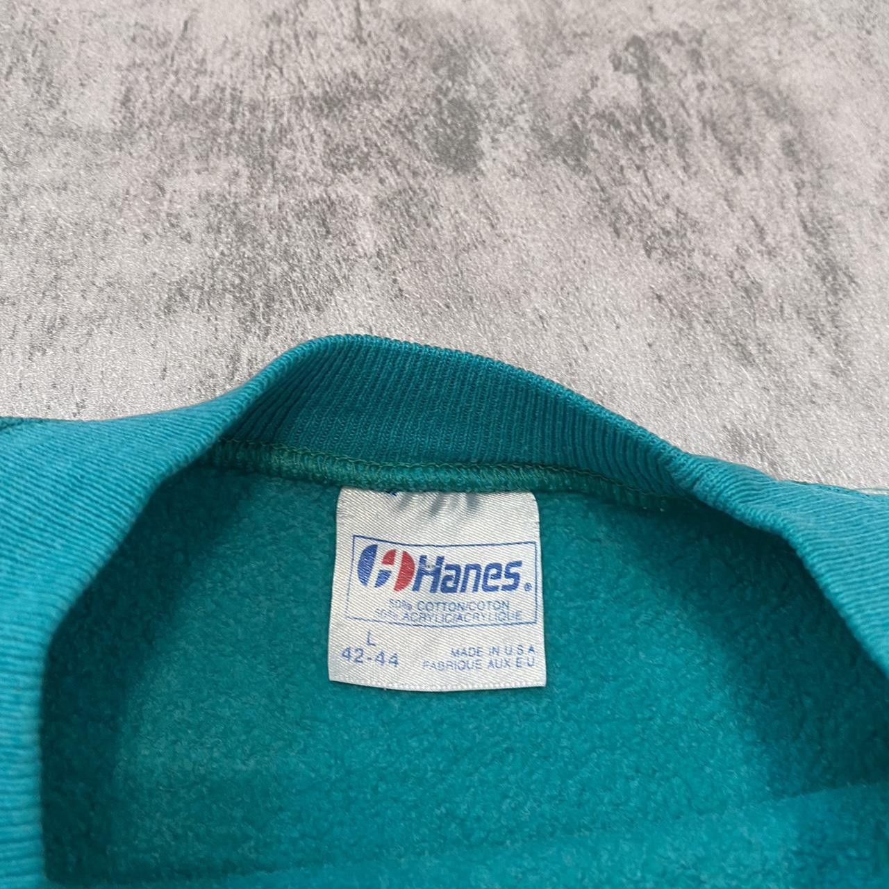 Hanes 80s teal green Brids vintage sweatshirt with white Size US S / EU 44-46 / 1 - 4 Thumbnail