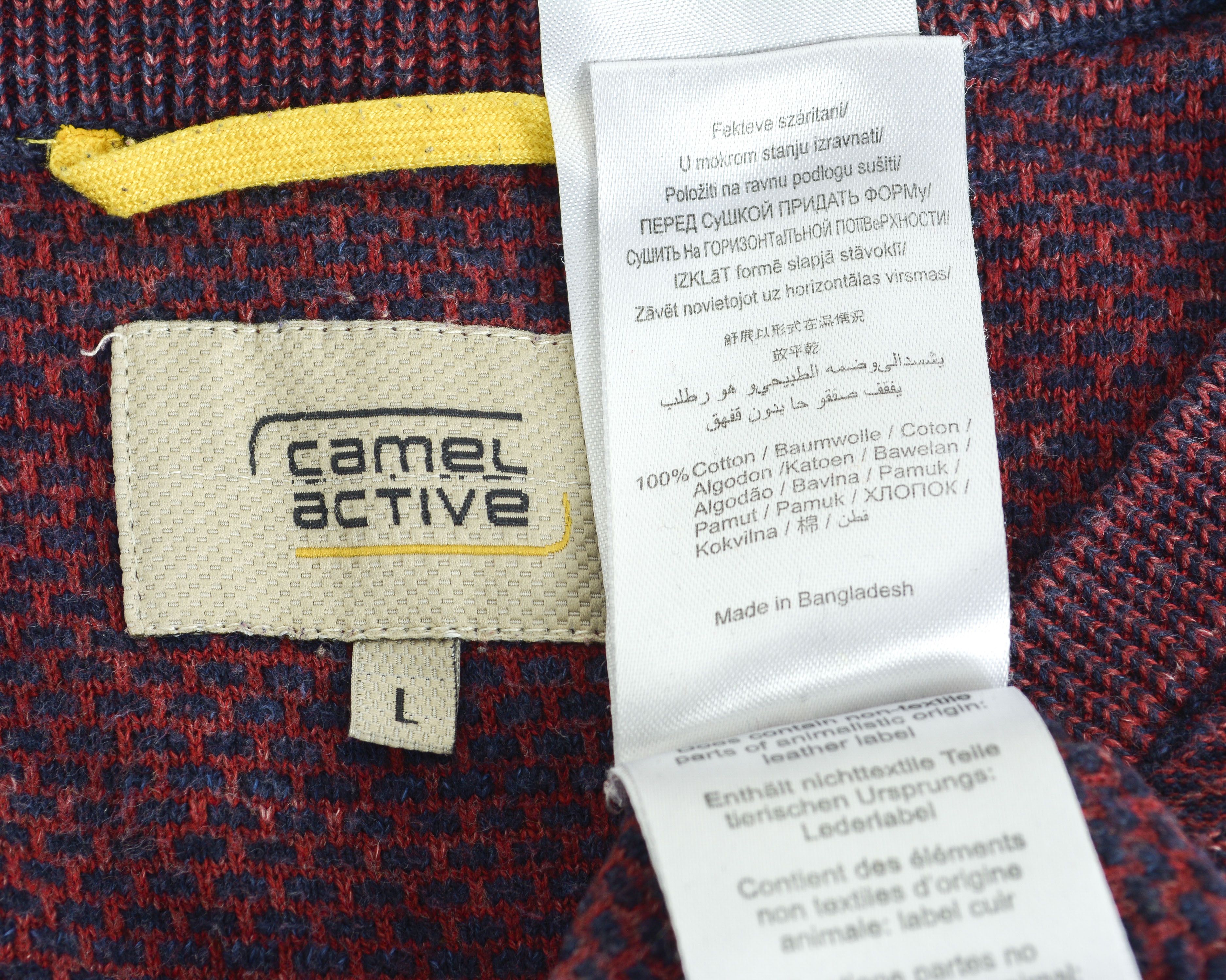 camel active Jumper Pullover Sweater V-Neck Knitted Cotton Dark Red Top Size US L / EU 52-54 / 3 - 6 Thumbnail