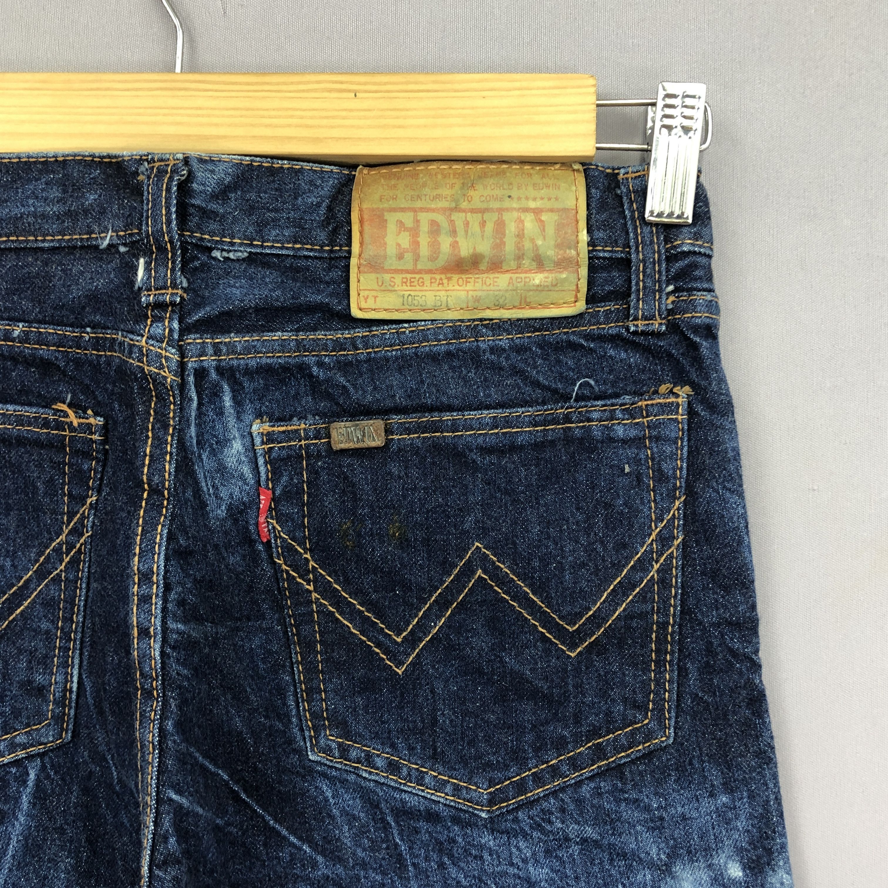 Japanese Brand Vintage 70s Edwin Flare Jeans Bootcut Wide Leg Denim GF30286 Size 24" / US 00 / IT 34 - 5 Thumbnail