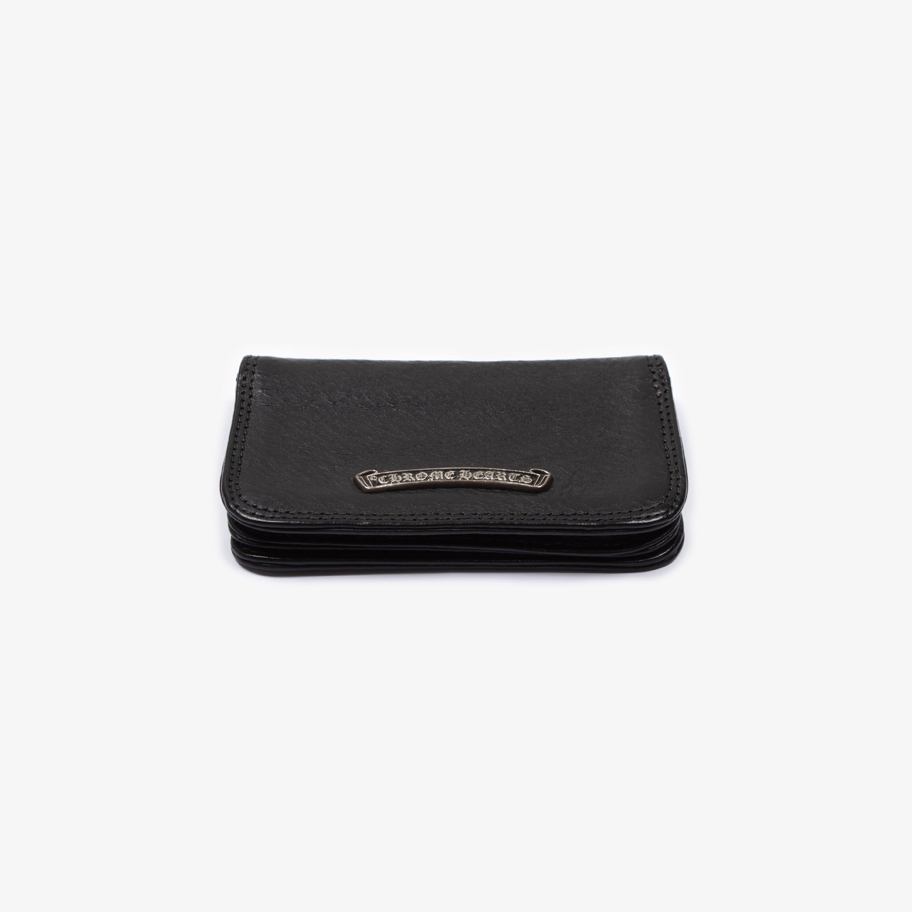 Chrome Hearts CHROME HEARTS BLACK LEATHER SCROLLBAR WALLET Size ONE SIZE - 5 Thumbnail