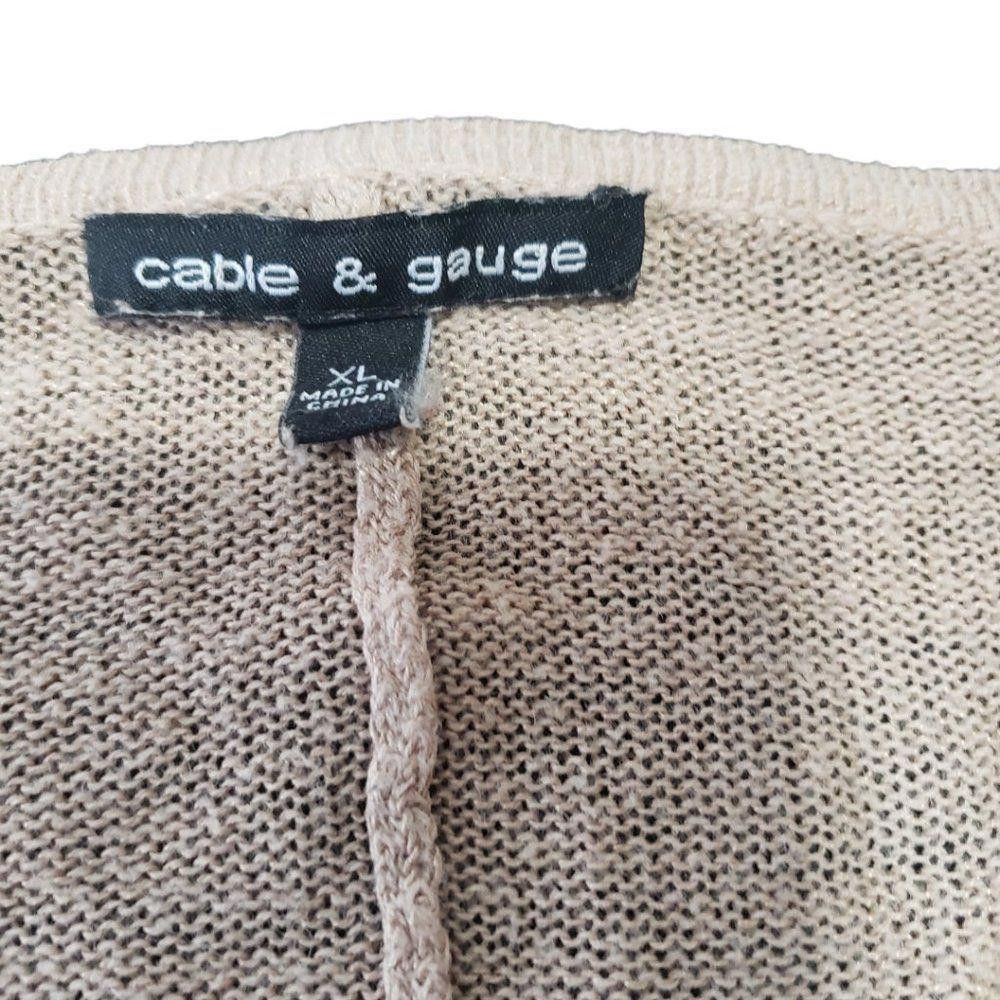 Designer Ct1396 Cable & Gauge Open Cardigan Tan Sweater Xl Size XL / US 12-14 / IT 48-50 - 4 Thumbnail
