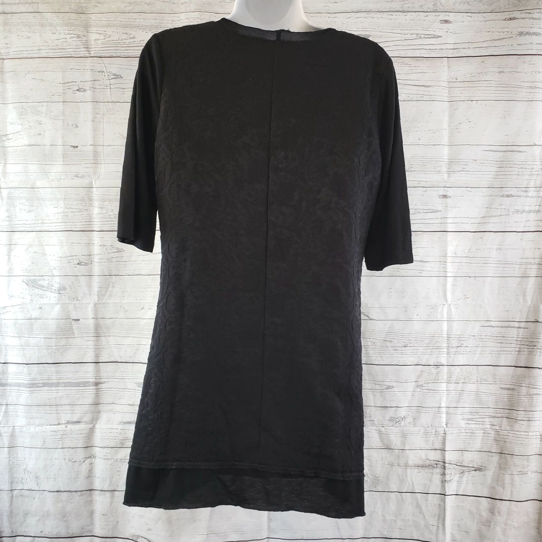 Soft Surroundings Soft Surroundings Blouse Tunic Womens Medium Black Solid 90s Endless Summer? Size M / US 6-8 / IT 42-44 - 3 Thumbnail
