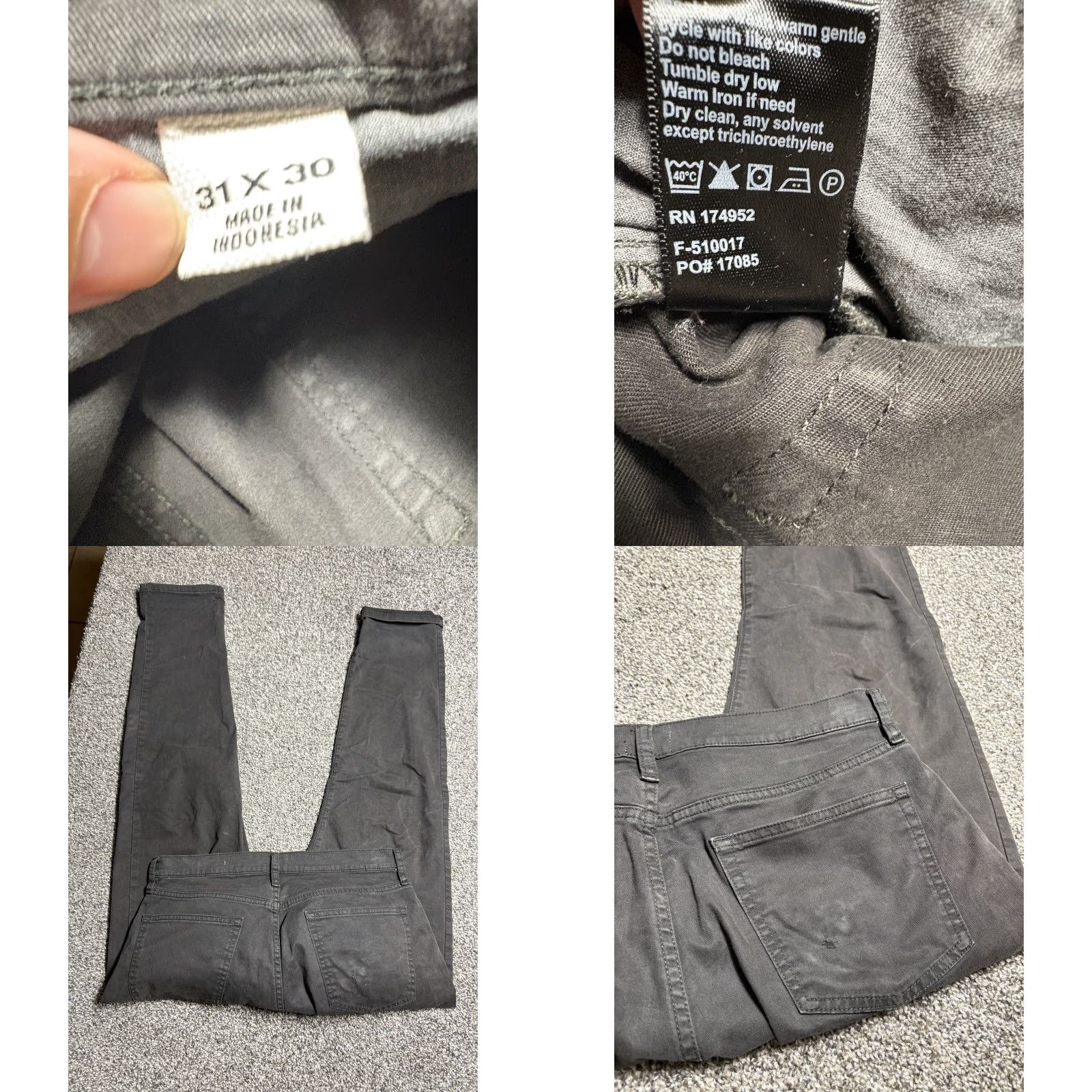 Flint And Tinder Flint and Tinder Pants Mens 31x30 Charcoal Gray Tapered Chinos Size US 31 - 8 Thumbnail