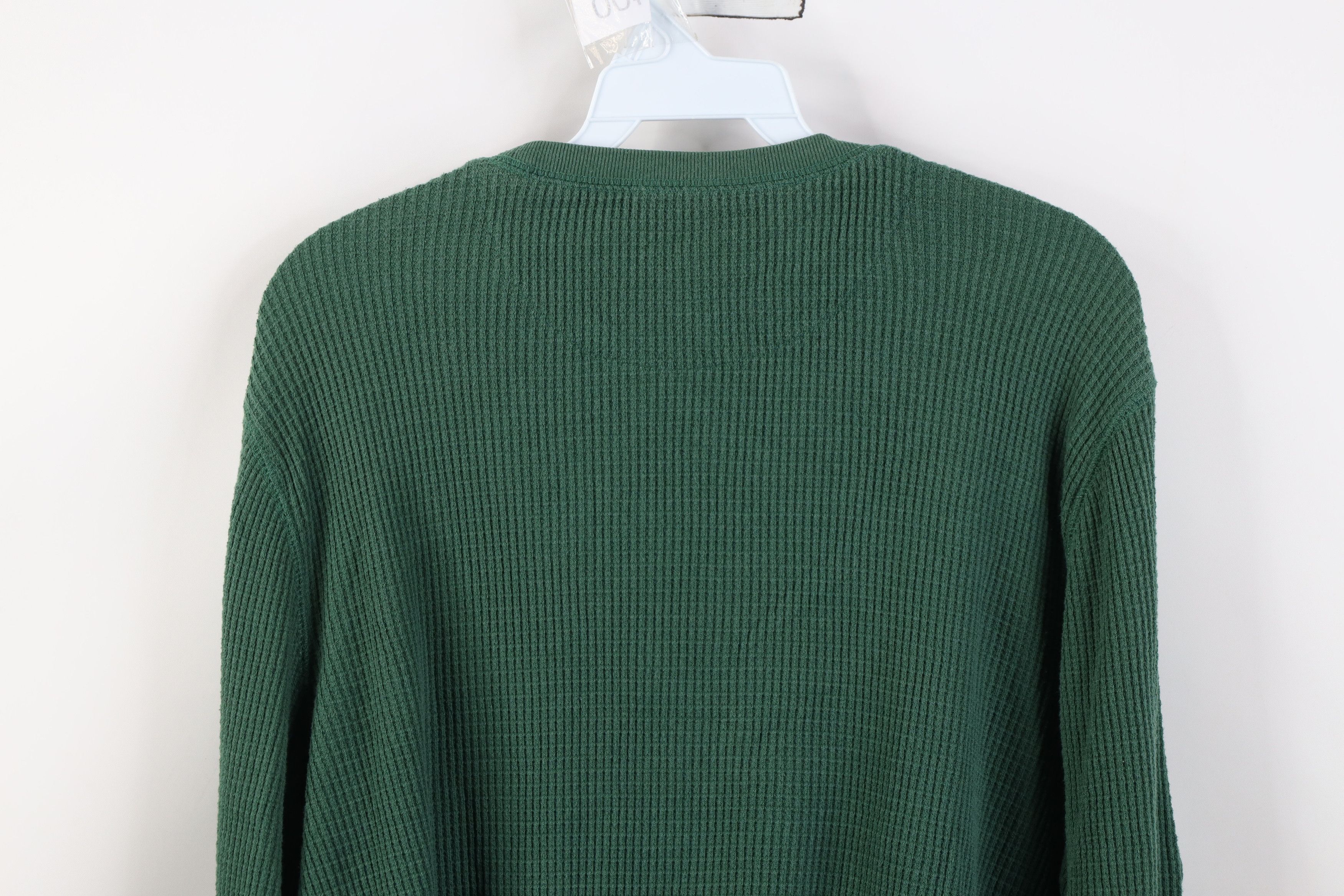 Gap Vintage Y2K Gap Waffle Knit Long Sleeve T-Shirt Green Size US L / EU 52-54 / 3 - 11 Thumbnail