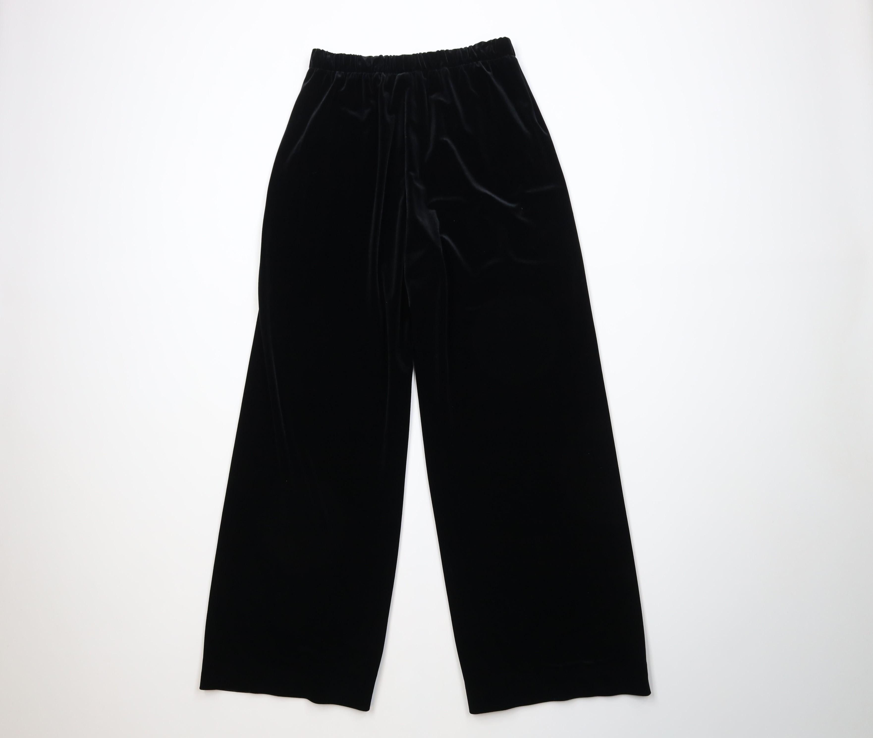 Vintage Vintage 90s Babydoll Velvet Velour Wide Leg Pants Black Size 26" / US 2 / IT 38 - 8 Thumbnail