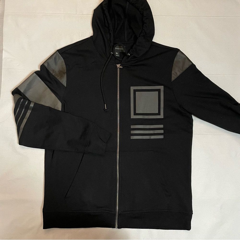 I.N.C INC International Concept Black Zip Hoodie Cotton Sweatshir Size US XL / EU 56 / 4 - 1 Thumbnail