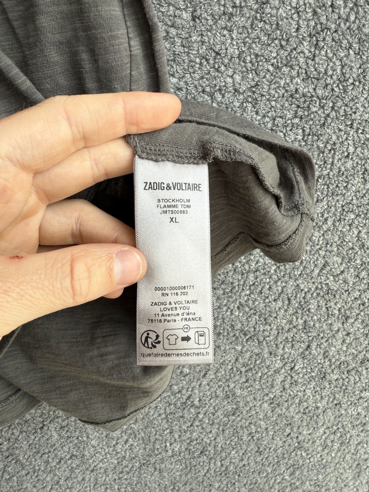 Zadig & Voltaire Zadig & Voltaire Stockholm Slub T-Shirt Size US XL / EU 56 / 4 - 5 Thumbnail