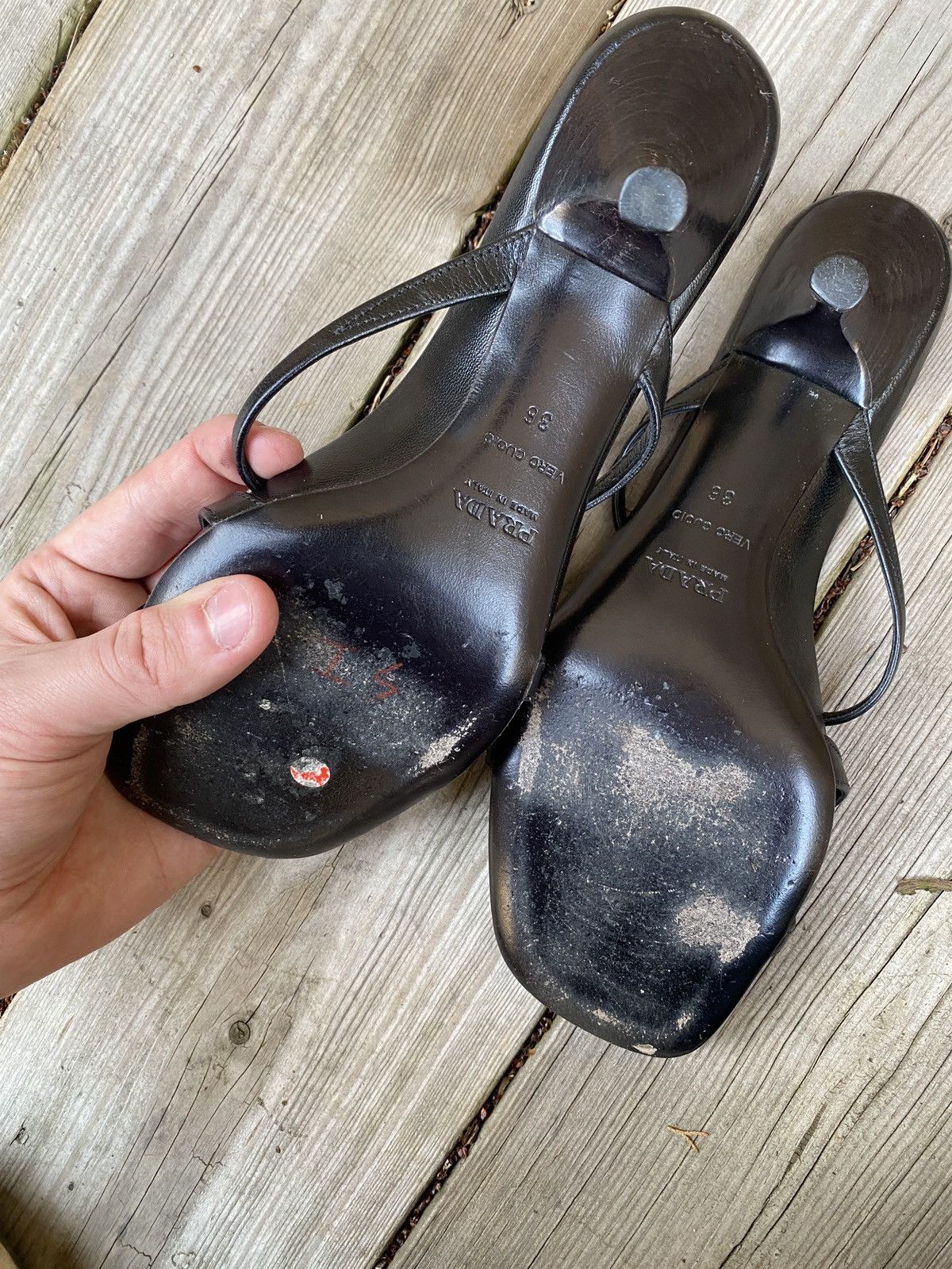 Prada Vintage Prada Sling Back Heels Calzature Donna Black Size US 6 / IT 36 - 11 Thumbnail