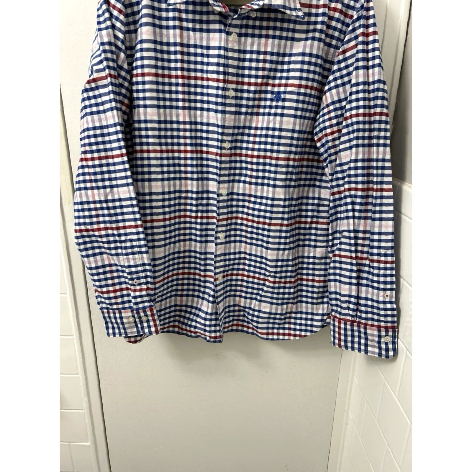 Brooks Brothers Brooks Brothers Red Fleece Shirt Mens L Blue Red Gingham Check Button-Down Size US L / EU 52-54 / 3 - 3 Thumbnail