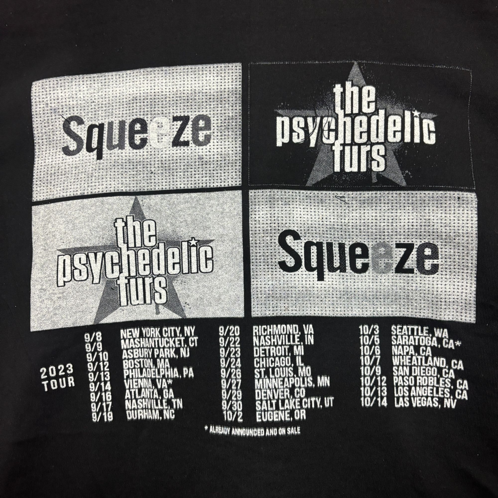 Other Squeeze and the Psychedelic Furs 2023 Tour Squeeze Tee M Size US M / EU 48-50 / 2 - 4 Thumbnail