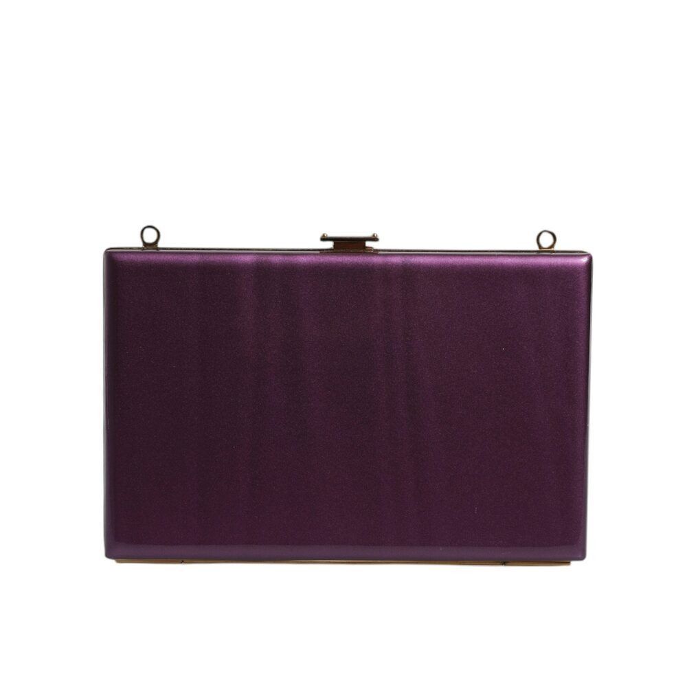 Dolce & Gabbana Dolce & Gabbana Purple Leather Clutch Evening Crossbody Bag Size ONE SIZE - 1 Thumbnail