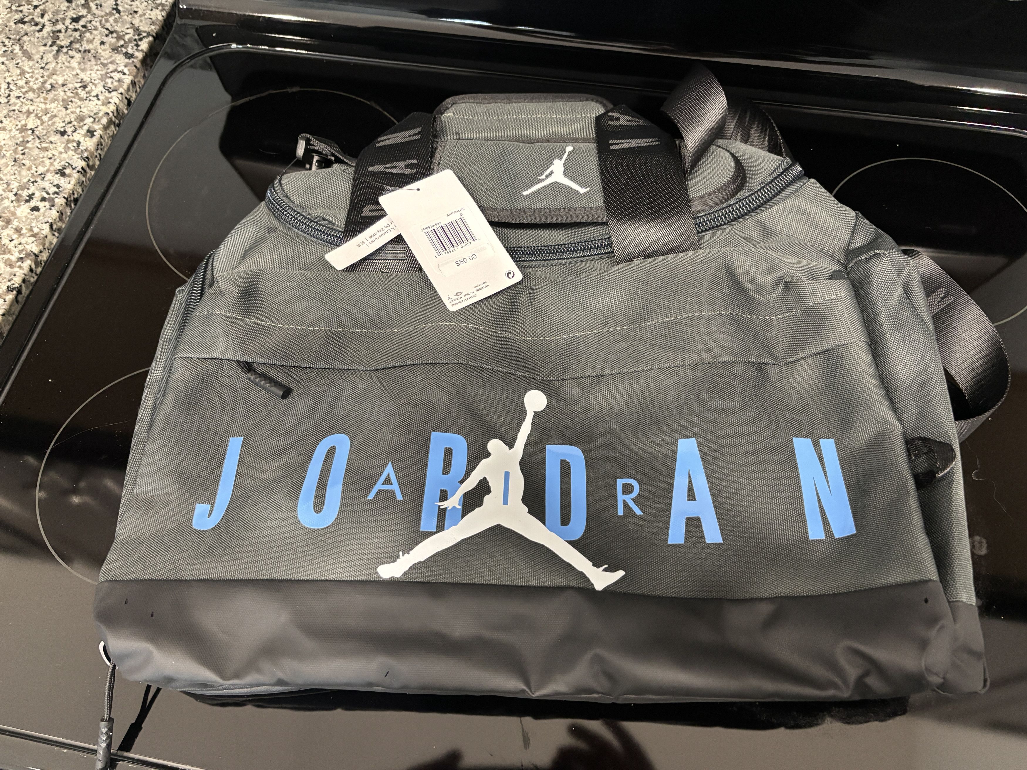 Jordan Brand Jordan Air Duffel Bag Blue Black Gym Travel Bag NWT Size ONE SIZE - 9 Thumbnail