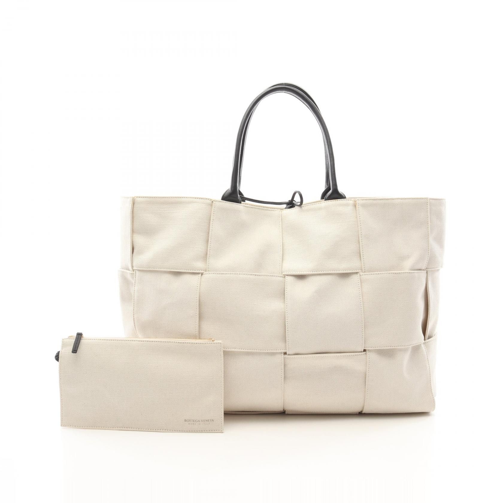 Bottega Veneta Bottega Veneta The Arco Tote Canvas Leather Tote Bag Canvas Tote Bag 614487 in White