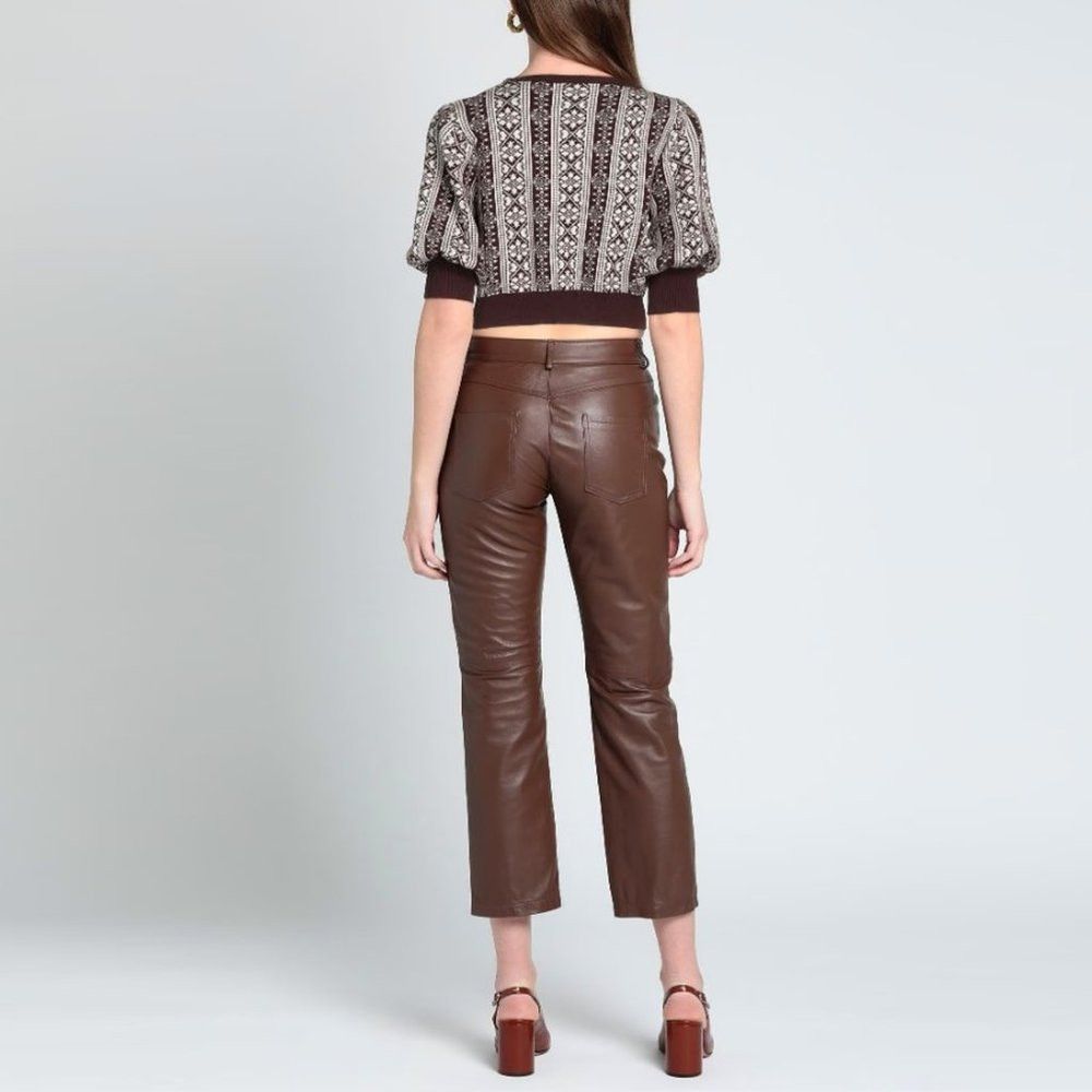 Other NWT New $165 Le Civique Knit 3/4 Puff Sleeve Brown Sweater Size M / US 6-8 / IT 42-44 - 2 Thumbnail