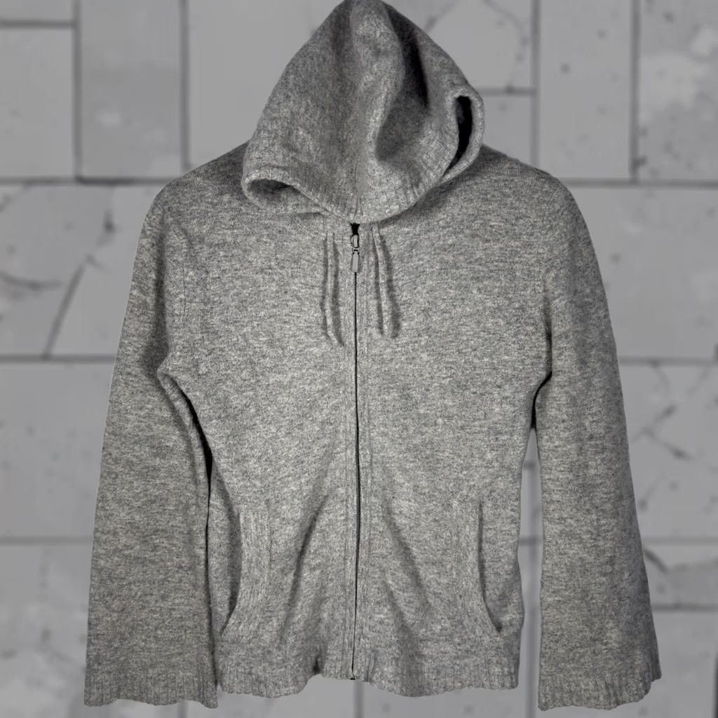 Vintage Lambswool / Angora Blend Full Zip Gray Hoodie Jacket Womens XS size Gray Lambswool Angora Full Zip Womens XS Basic Jacket Size XS / US 0-2 / IT 36-38 - 1 Thumbnail