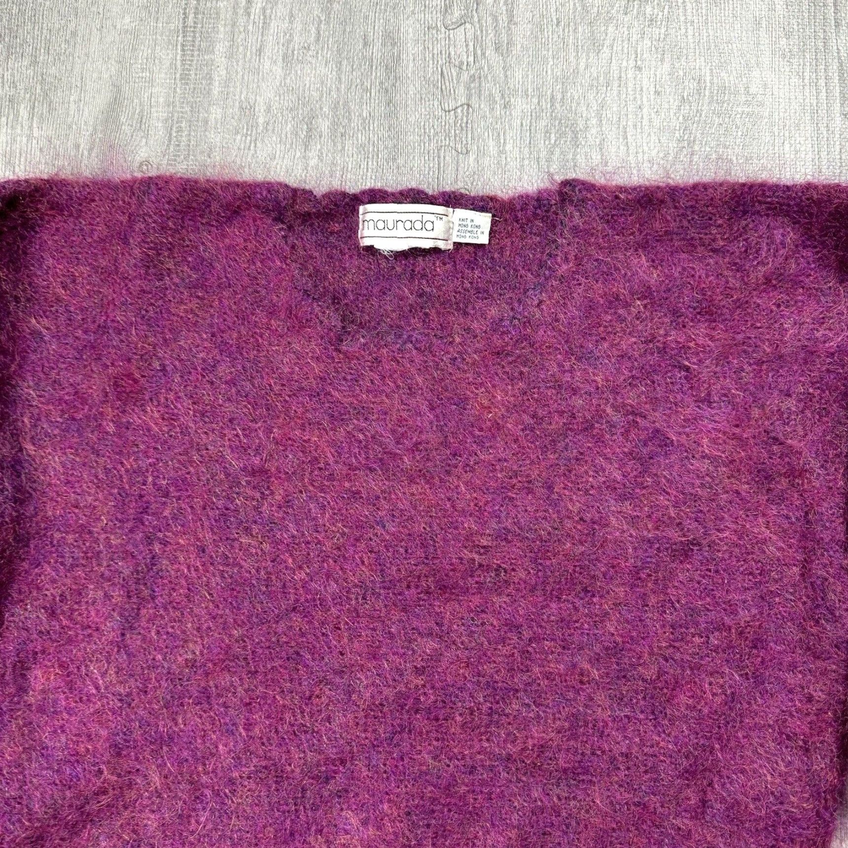 Vintage VINTAGE MAURADA MOHAIR PULLOVER SWEATER M MAGENTA SHAGGY 90S WOMENS Size M / US 6-8 / IT 42-44 - 2 Thumbnail