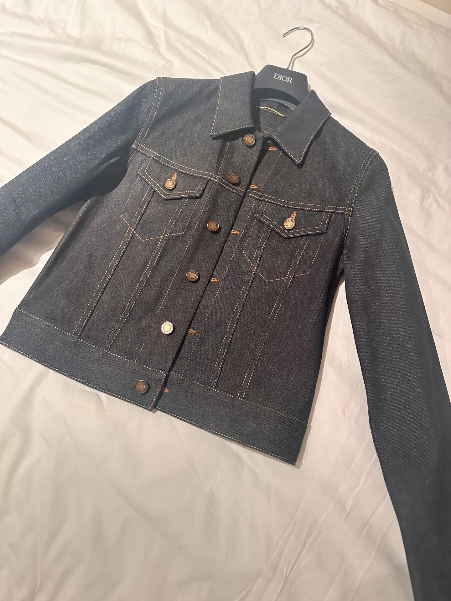 Saint Laurent Paris Saint Laurent Dark Blue Denim Jacket Size XS / US 0-2 / IT 36-38 - 1 Thumbnail