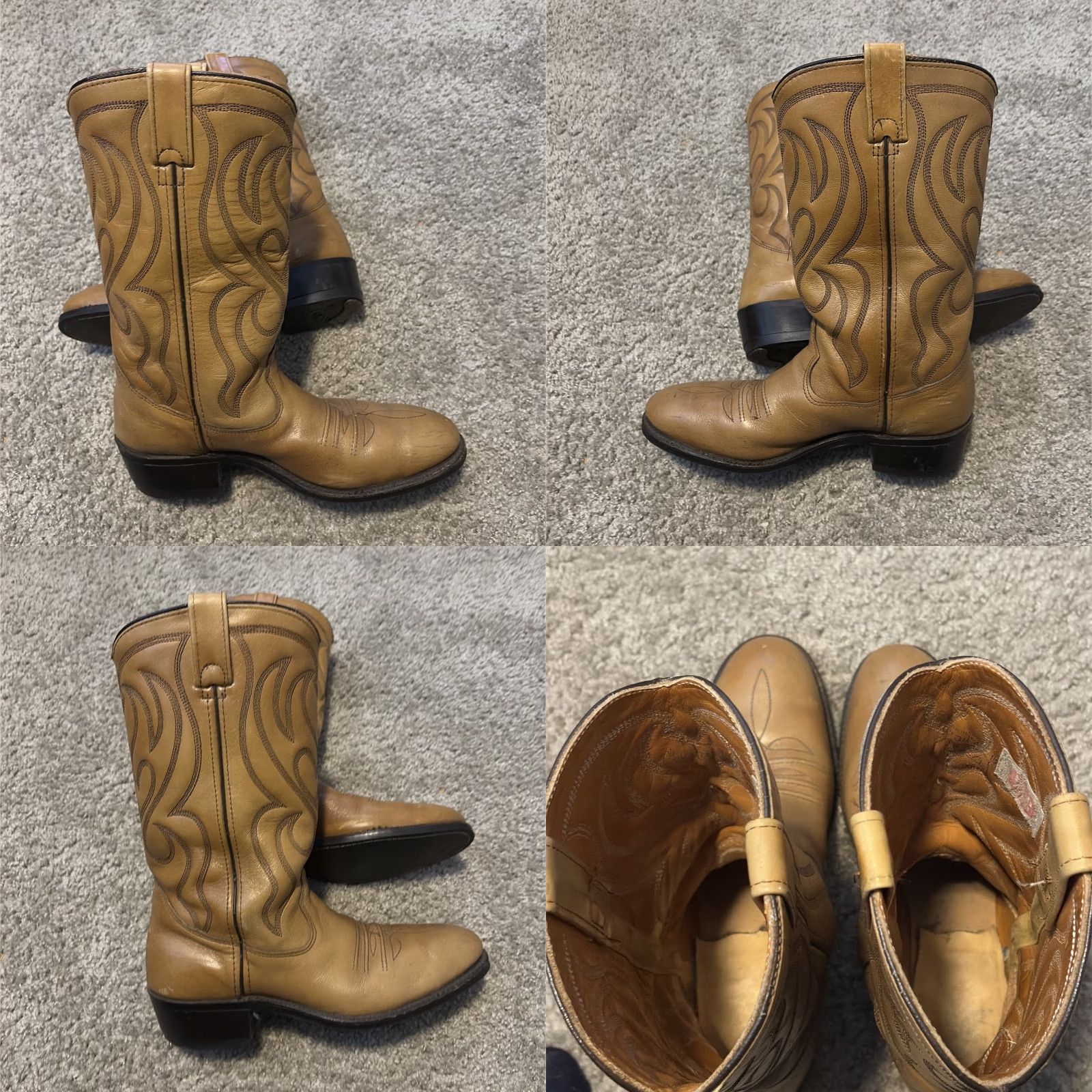Vintage VINTAGE Iron Age Safety Toe Cowboy Boots Brown Tan Leather Western Boots Men 7 1/2 D Size US 7 / EU 40 - 9 Thumbnail