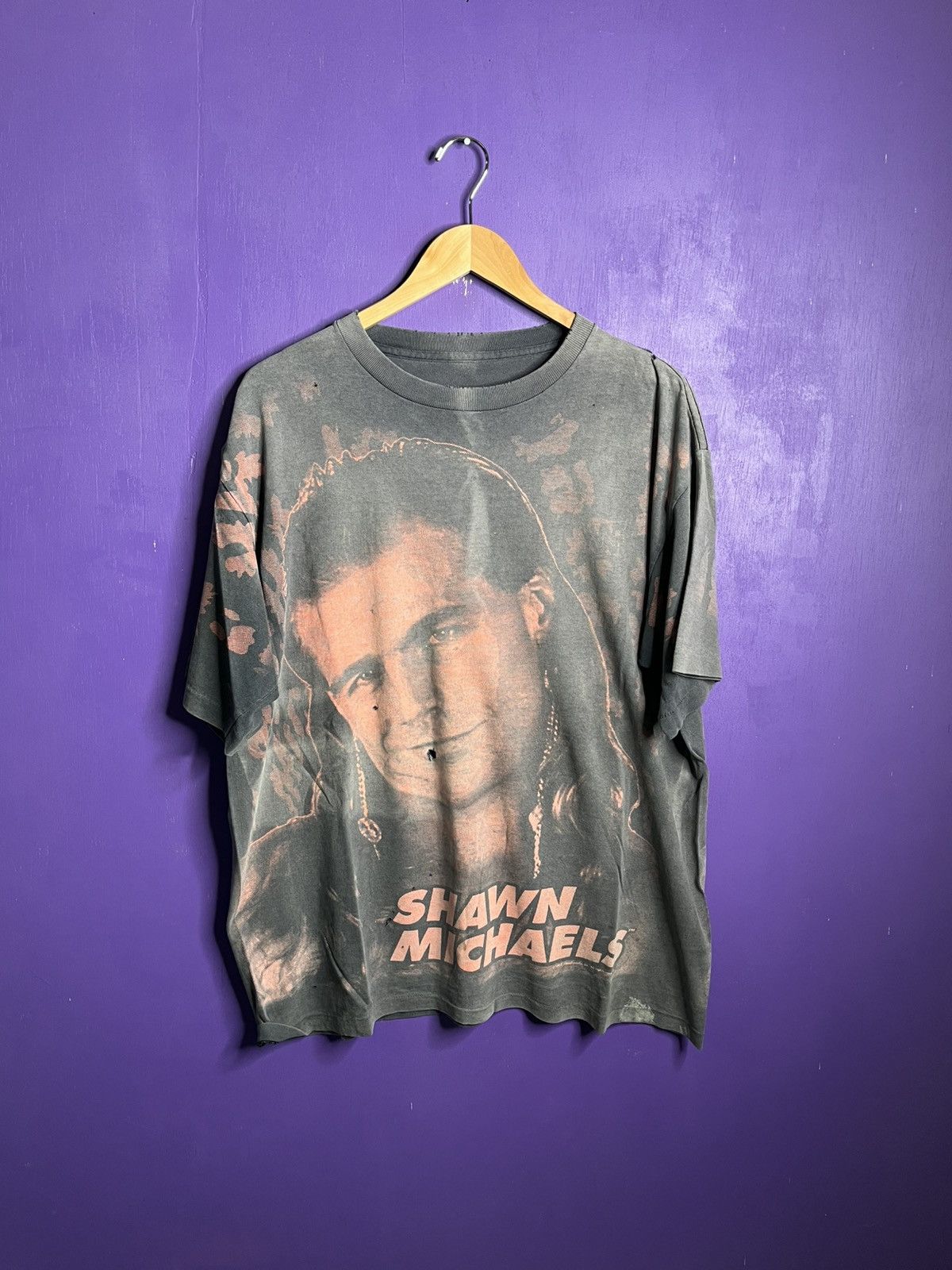 Vintage × WWF Vintage 90s Shawn Michaels face AOP faded t-shirt Size US XL / EU 56 / 4 - 1 Thumbnail