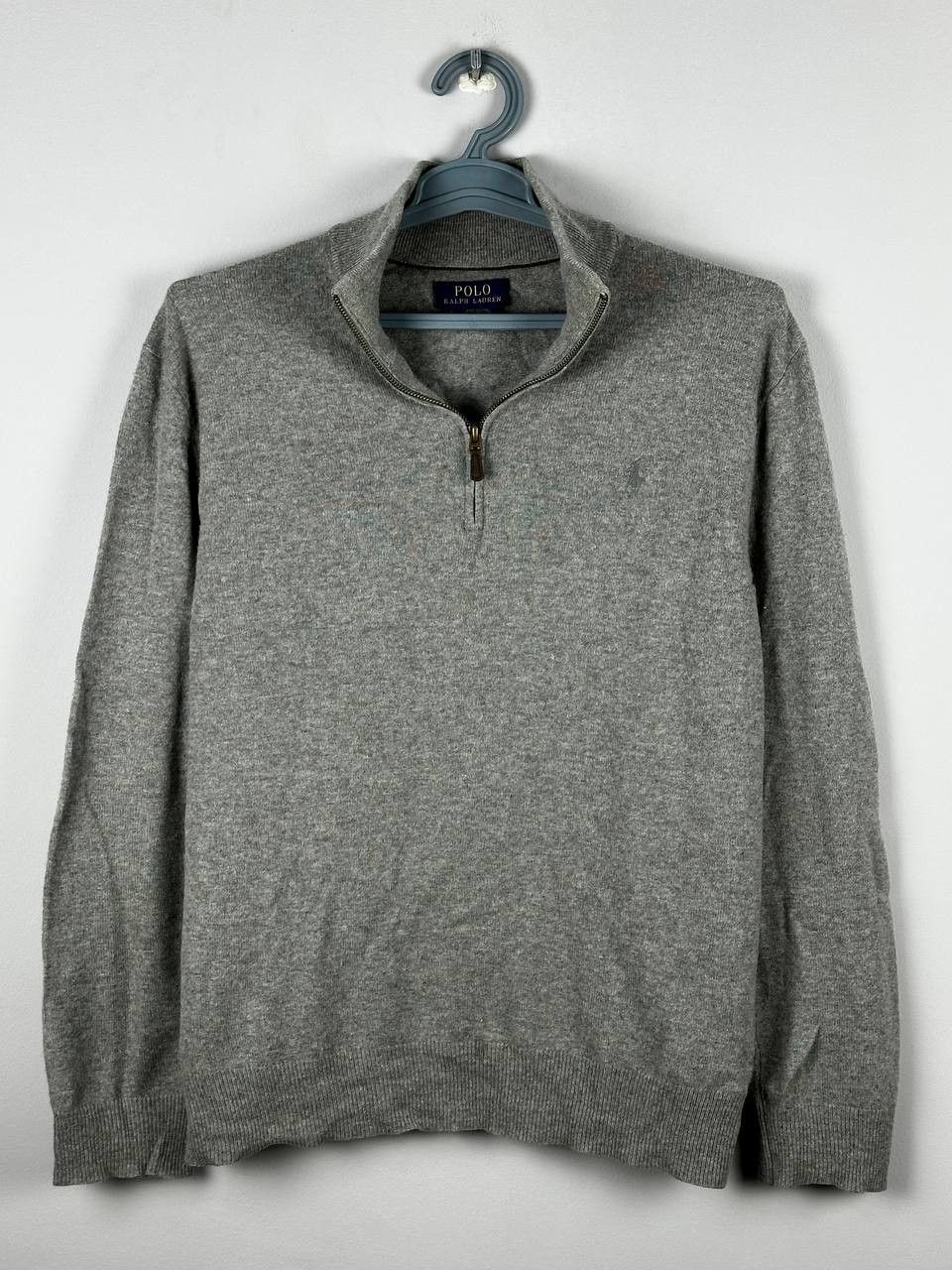 Polo Ralph Lauren Grey Polo Ralph Lauren Quarter Zip Wool Sweater Size US L / EU 52-54 / 3 - 2 Thumbnail