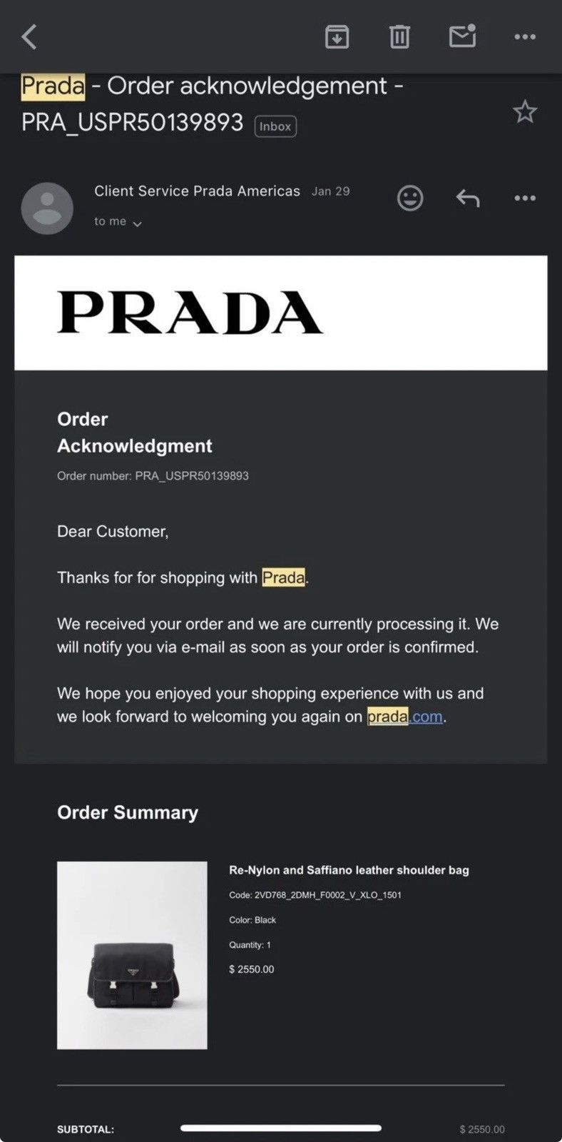 Prada Prada ReNylon Bag Messenger Bag Size ONE SIZE - 4 Thumbnail