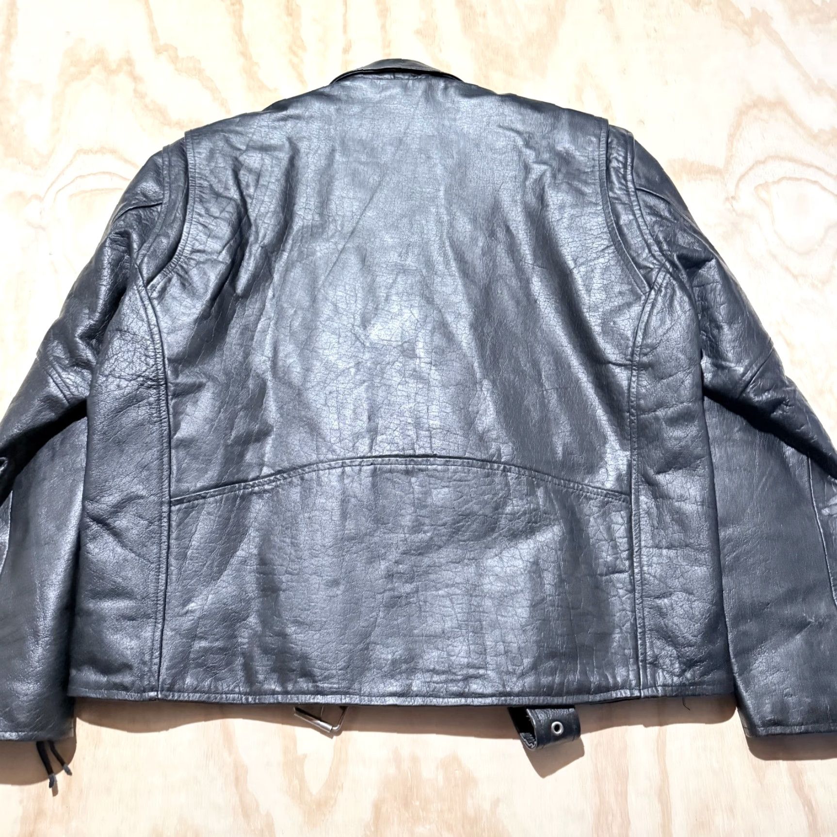 Vintage VINTAGE Bonus Italian Fashion Black Leather Biker Jacket with Zipper Pockets Men's Size 50 Size US M / EU 48-50 / 2 - 3 Thumbnail