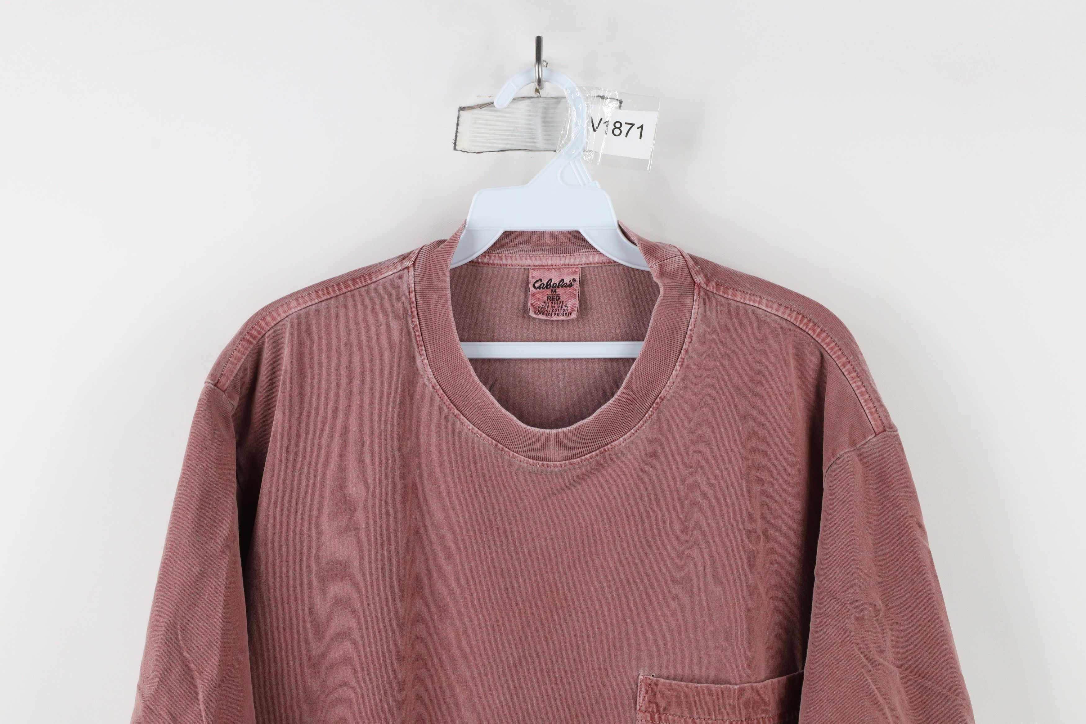 Cabelas × Vintage Vintage 90s Cabelas Faded Stonewash Pocket T-Shirt Cotton Size US M / EU 48-50 / 2 - 2 Thumbnail