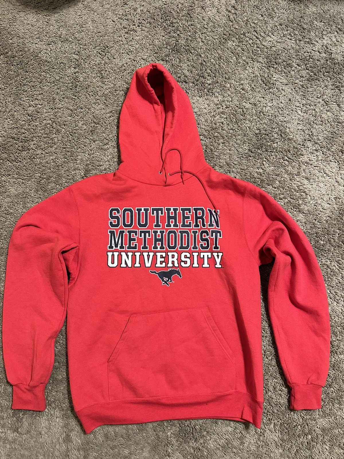 NCAA × Vintage Vintage Champion NCAA SMU Mustangs hoodie 00s size medium Size US M / EU 48-50 / 2 - 1 Thumbnail