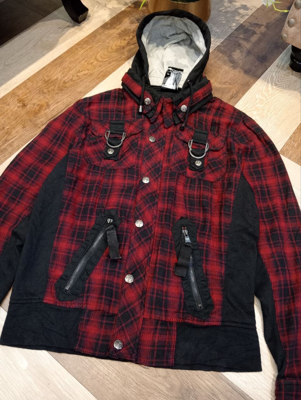 Japanese Brand 31040=SKKONE JAPAN PUNK CHECKERED JACKET - SIZE M Size US M / EU 48-50 / 2 - 6 Thumbnail