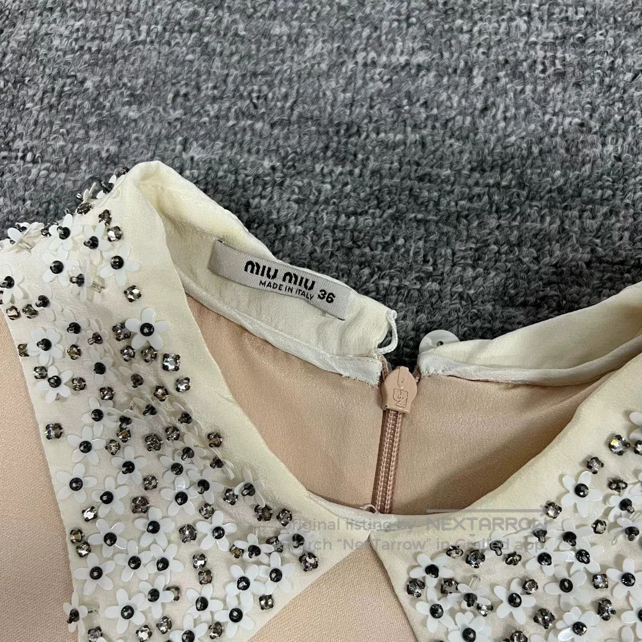 Miu Miu Miumiu Daisy Beaded Sequin Sleeveless Dress. Size XS / US 0-2 / IT 36-38 - 3 Thumbnail