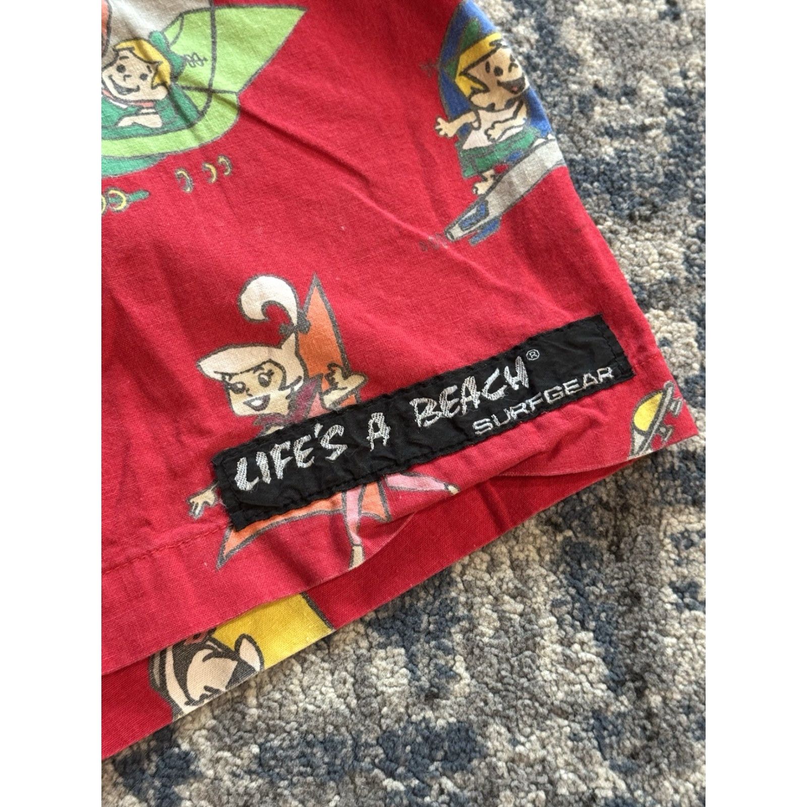 Gloverall VINTAGE 80s Life’s A Beach Surfgear The Jetsons All Over Print Board Shorts 28 Red Mens Size US 28 / EU 44 - 2 Thumbnail