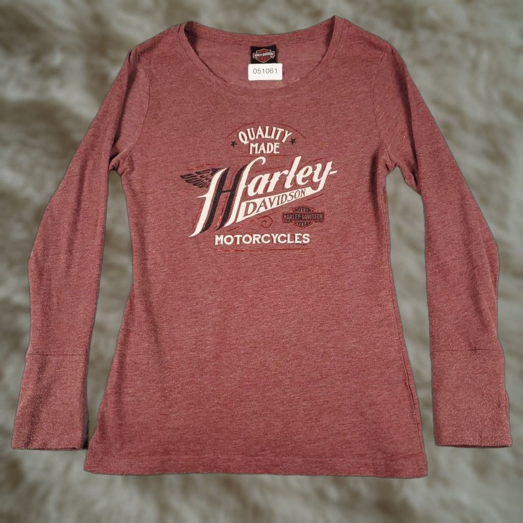 Harley Davidson Harley-Davidson Women’s Small Red Cotton Short Sleeve T-Shirt Casual Logo American 2020s Size S / US 4 / IT 40 - 1 Thumbnail