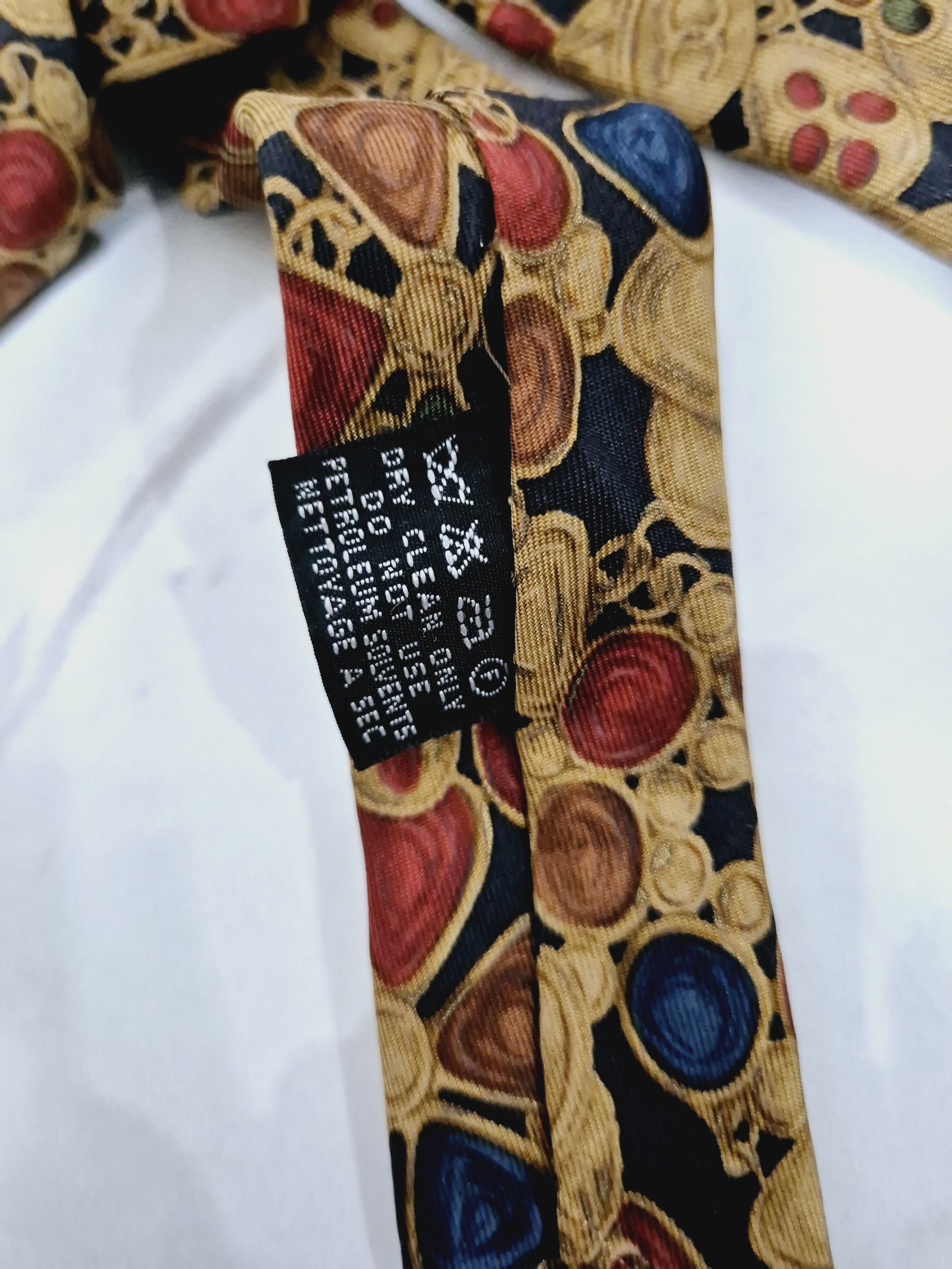 Chanel Chanel Vintage Multi Gem Jewelry Print Silk Tie Size ONE SIZE - 5 Thumbnail