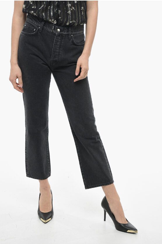 image of Amiri Straight Leg Jeans With Belt Loops 18Cm in Black, Women's (Size 29)
