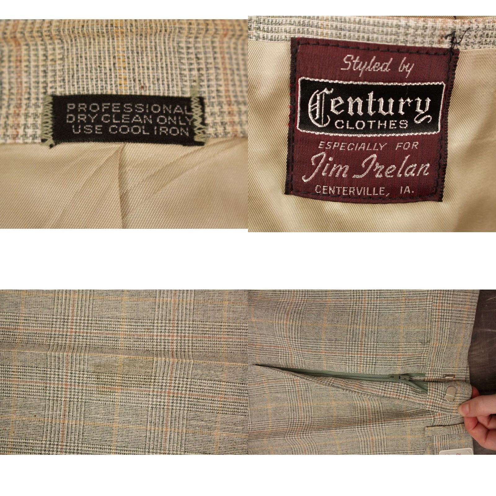 Vintage VINTAGE Mens VTG 70s NOS Light Green Plaid Leisure Suit Jacket Pants L 42 1970s Polyester Blend Disco Mens Size 42R - 9 Thumbnail