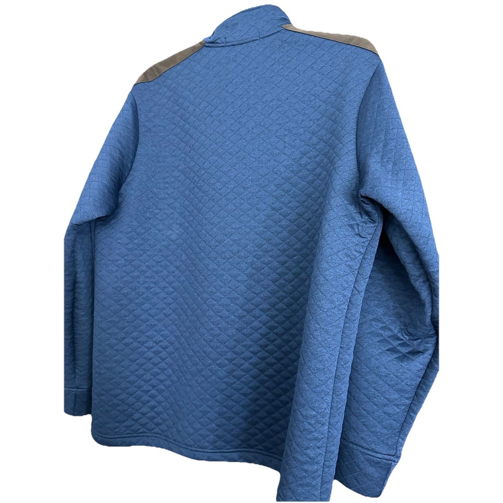 Cremieux Men's Lg Cremieux Quilted 1/4 Zip Faux Suede Elbow Patches Size US L / EU 52-54 / 3 - 4 Thumbnail