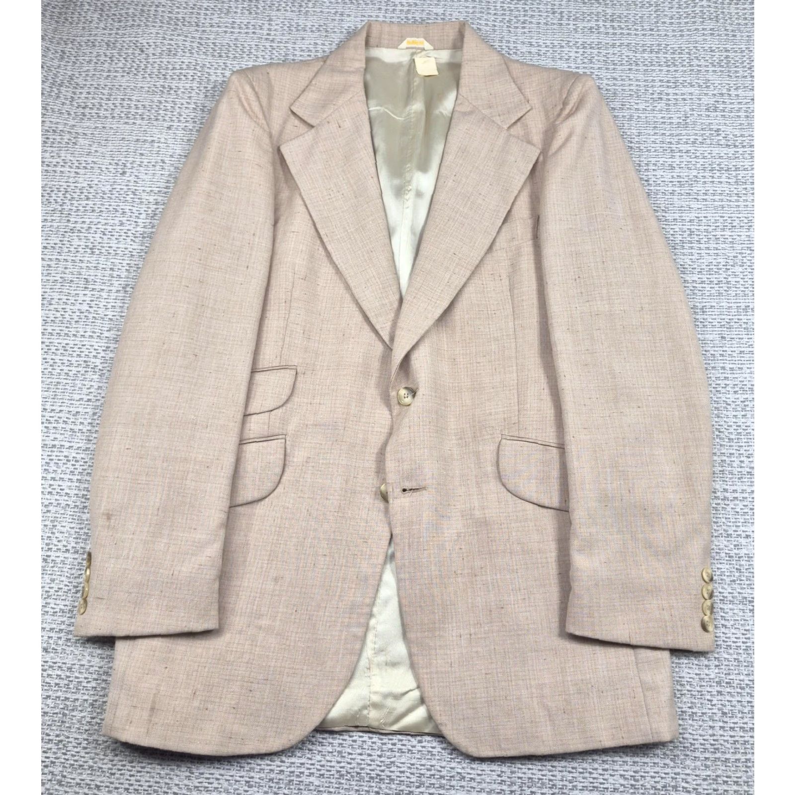 Vintage VINTAGE PDC International Collection Blazer Mens 38 Beige Lined Western USA Blazer Size 38R - 2 Thumbnail