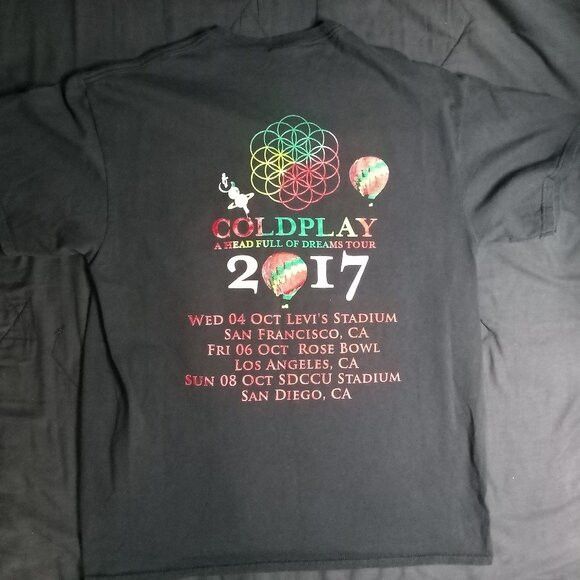 Band Tees Coldplay A Head Full Of Dreams Tour 2017 T-Shirt Size US L / EU 52-54 / 3 - 5 Thumbnail