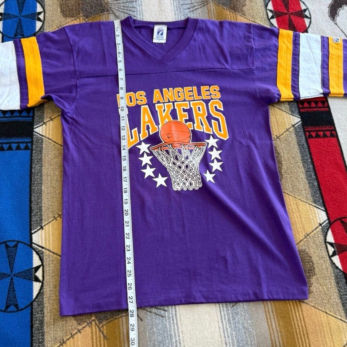 Logo 7 VINTAGE 80s Los Angeles Lakers Logo 7 T-Shirt Size Medium Basketball NBA USA Shirt Mens M Purple 80s Basketball Lakers Logo7 Vintage Size US M / EU 48-50 / 2 - 7 Thumbnail