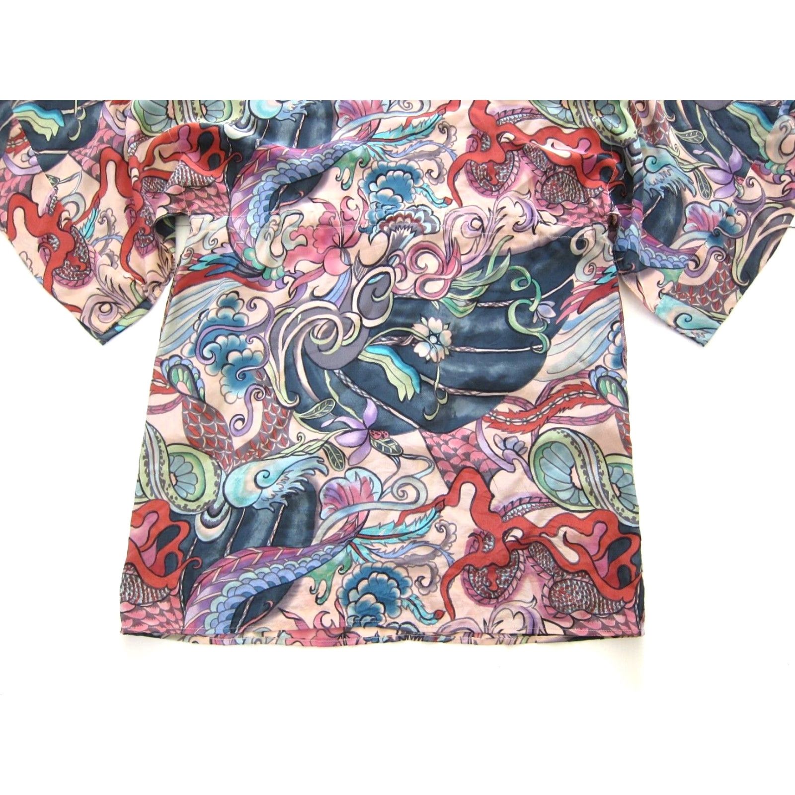 Vintage Christina Karin Rayon Sheer Pink Floral Boxy Sheath Tunic Dress L Pockets Ladies Size L / US 10 / IT 46 - 6 Thumbnail