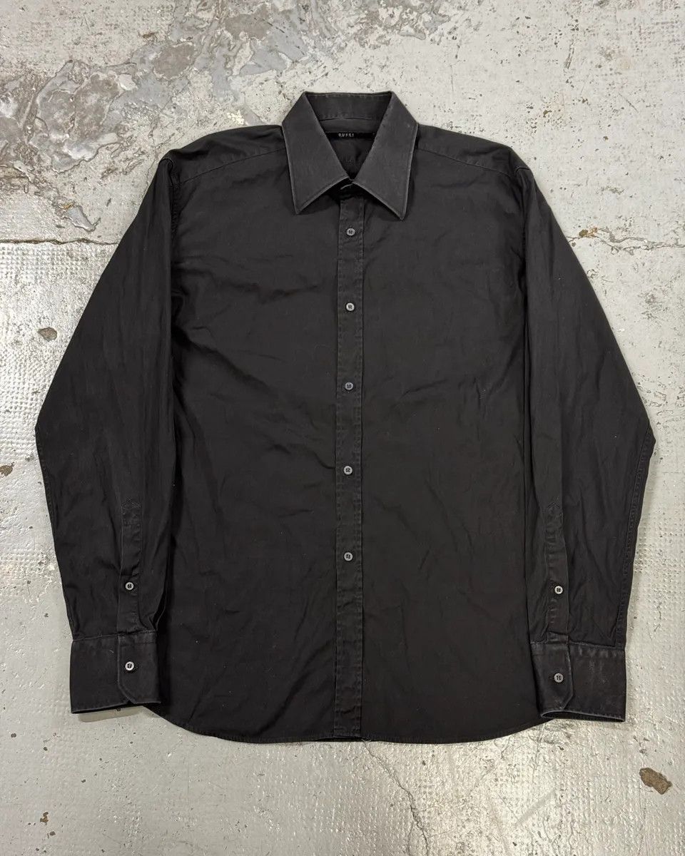 Gucci Gucci Black Classic Cotton Shirt Size US M / EU 48-50 / 2 - 1 Thumbnail
