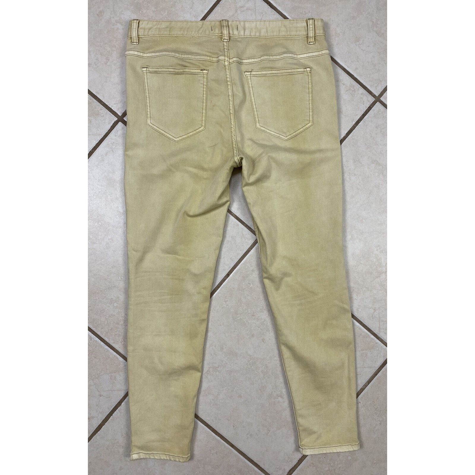 Free People Free People Yellow Jeggings 31 Skinny Distressed Pants Size 31" - 6 Thumbnail