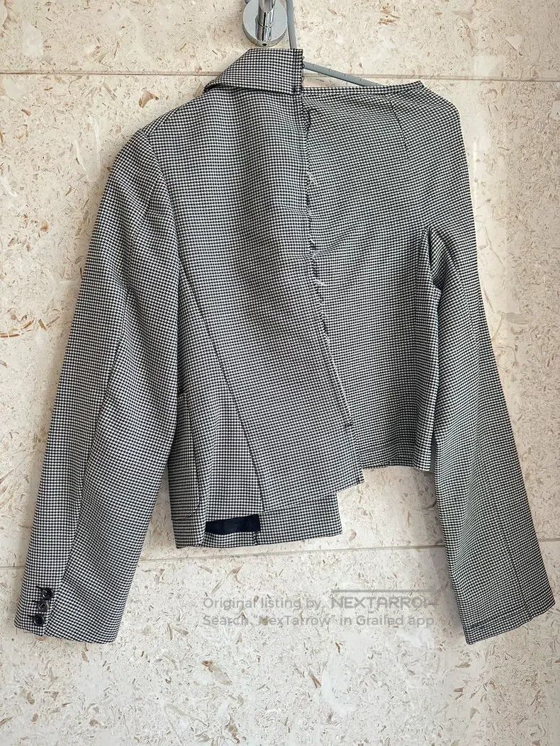 Comme des Garcons Comme Des Garcons Wool Houndstooth Asymmetrical Design Jac Size S / US 4 / IT 40 - 2 Thumbnail