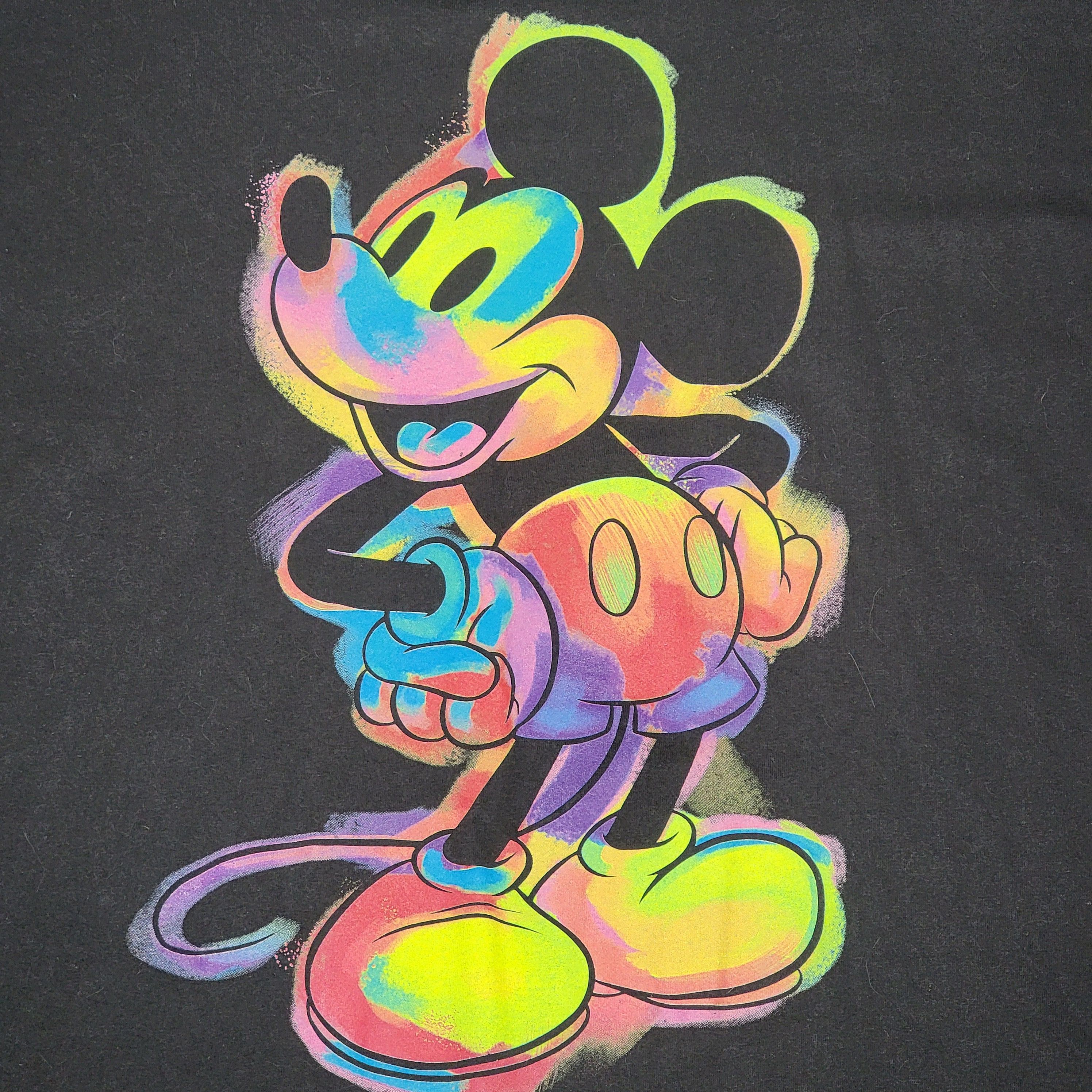 Disney Disney Store SS Black Mickey Mouse Neon Paint - Size XXL Size XXL / US 16-18 / IT 52-54 - 2 Thumbnail