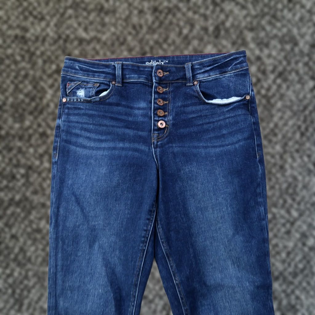 Vintage Edgely High Rise Skinny Jeans Blue Denim Women's 12 Stretch 5-Pocket Denim Inseam 29in Regular Rise High Rise Size 34" / US 12 / IT 48 - 1 Thumbnail