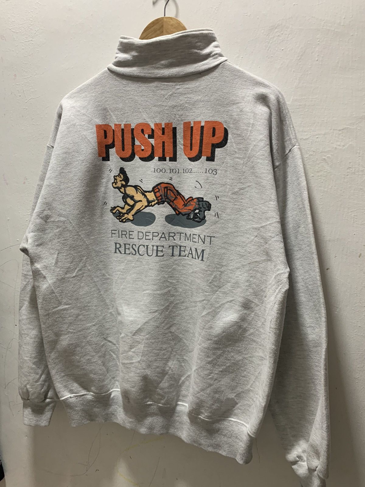 Jerzees Vintage Push Up Fire Department Rescue Team Larga Sweatshirt Size US L / EU 52-54 / 3 - 10 Thumbnail