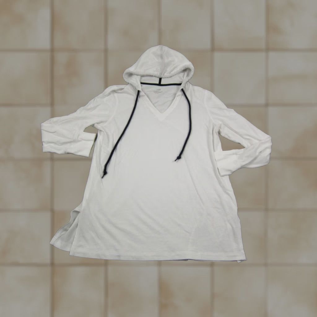 J. Jill J. Jill Hoodie Womens Medium White Fit Everyday Drawstring Pullover Ladies Size M / US 6-8 / IT 42-44 - 1 Thumbnail