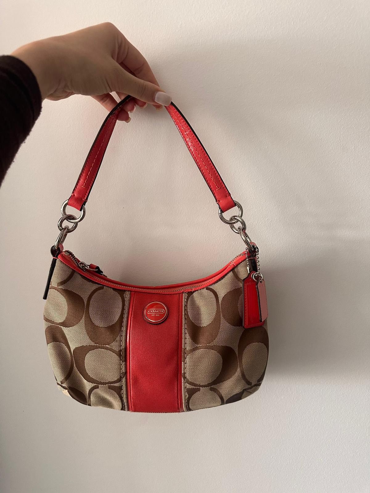 Coach Coach Signature Stripe Red Patent Leather Wristlet Bag Size ONE SIZE - 3 Thumbnail